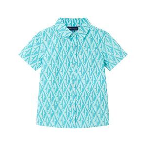 Andy & Evan Boys Geo Shark Button-Down Shirt, Blue